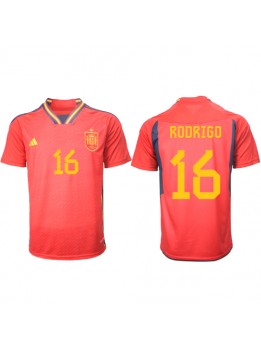 Billige Spania Rodri Hernandez #16 Hjemmedrakt VM 2022 Kortermet